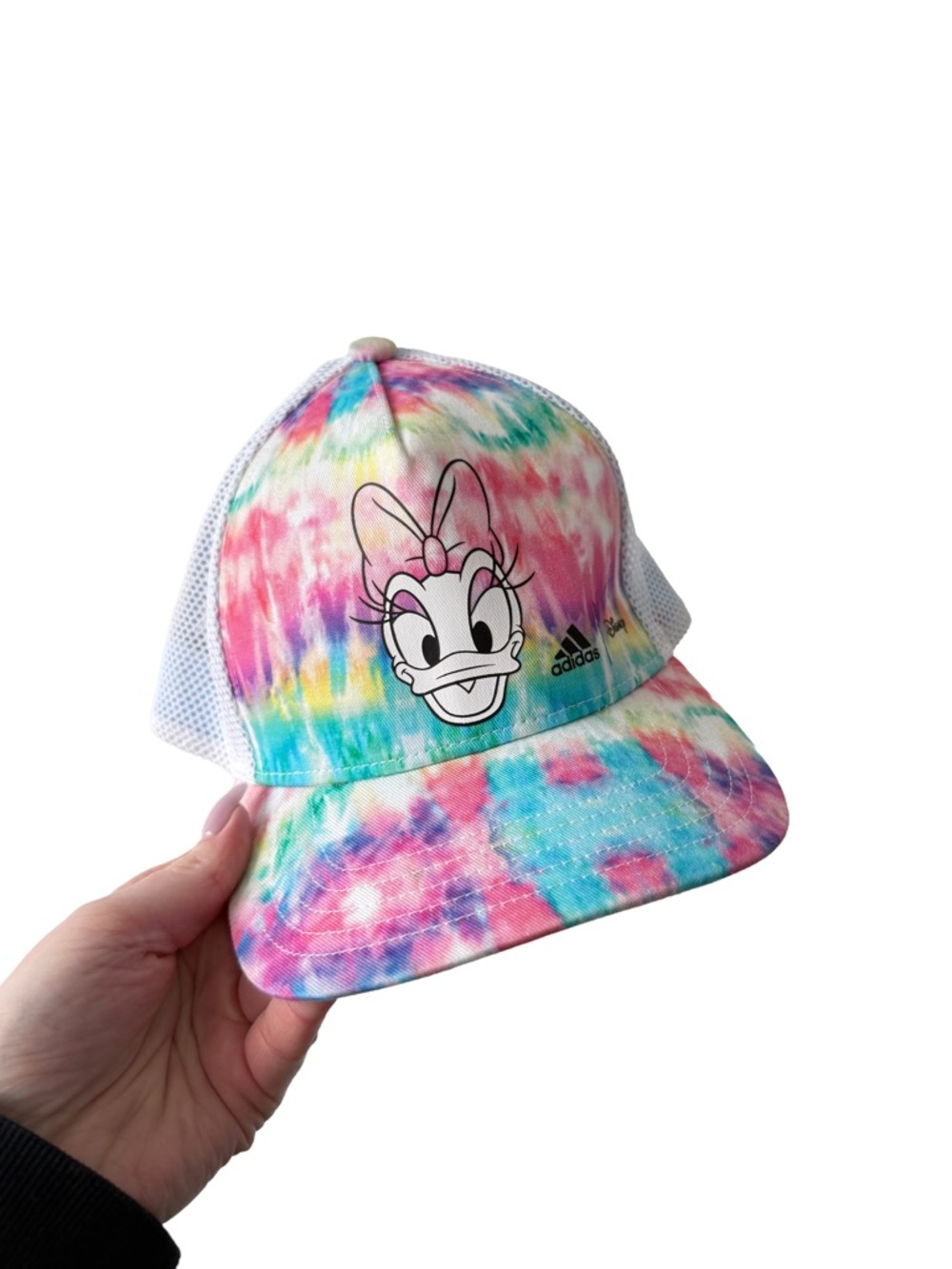 adidas Disney Daisy Duck Youth Tie-Dye Trucker Hat - Light Blue Pink Aqua